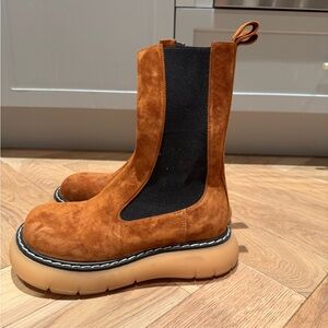 KHAITE Bleecker Suede Chelsea Boots Brown EU 36.5 / US 6.5 MSRP $980